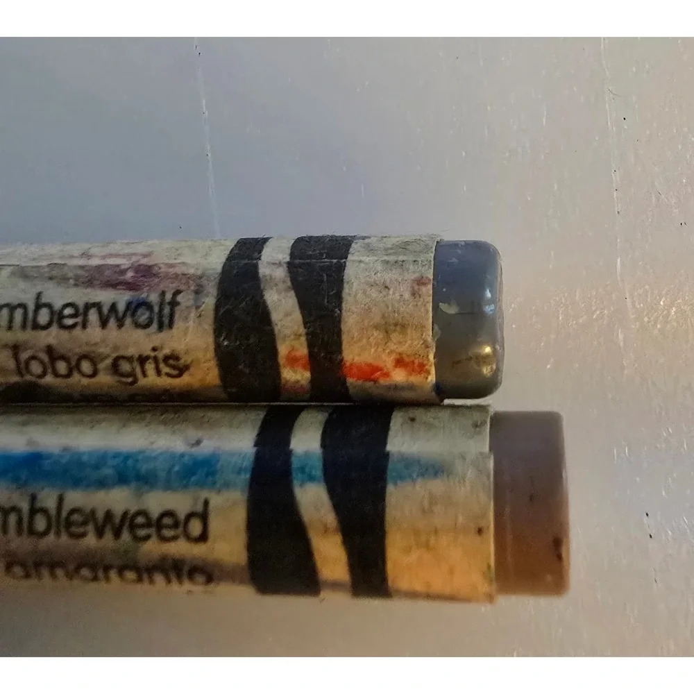 Crayola Timberwolf Tumbleweed Crayons Gray Tan Vintage Art Supplies